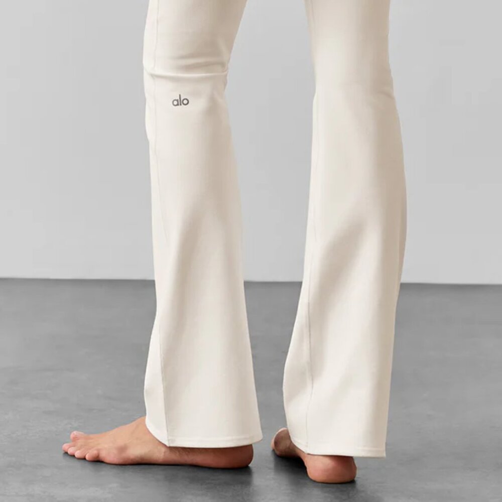 NWT Alo Yoga White Airbrush High-Waist Cinch Flare Leggings XS